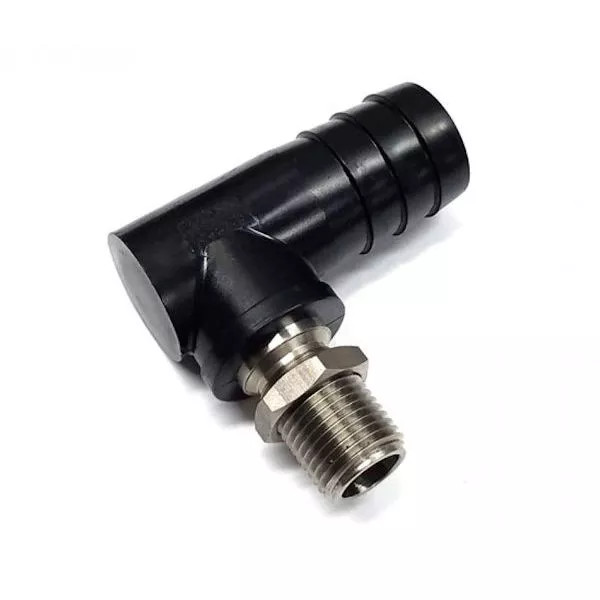 12201-CE-1062TD, 1″ ELBOW BARB X STAINLESS 11/16″ MALE NOZZLE THREAD