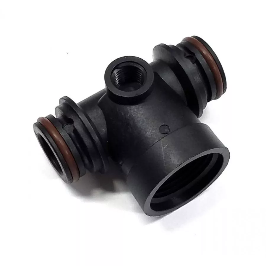 20525-00, TEE, ORS (M) X ORS (M) X 1″ FNPT INLET W/1/4″ FNPT DRILLABLE GAUGE PORT