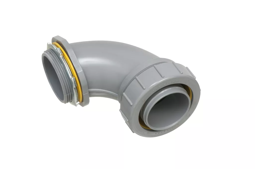 Arlington NMLT90200 2" Non-Metallic Liquidtight 90deg Connector, Gray