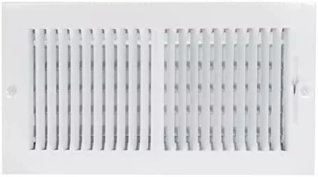 EZ-FLO 12 x 6 Inch Two-Way Ventilation Steel Sidewall/Ceiling Register, Steel Duct Opening