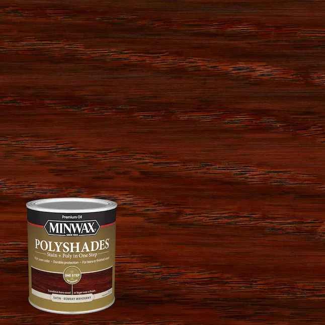 MinwaxPolyShades Oil-Based Bombay Mahogany Semi-Transparent Satin Interior Stain (1-Quart)