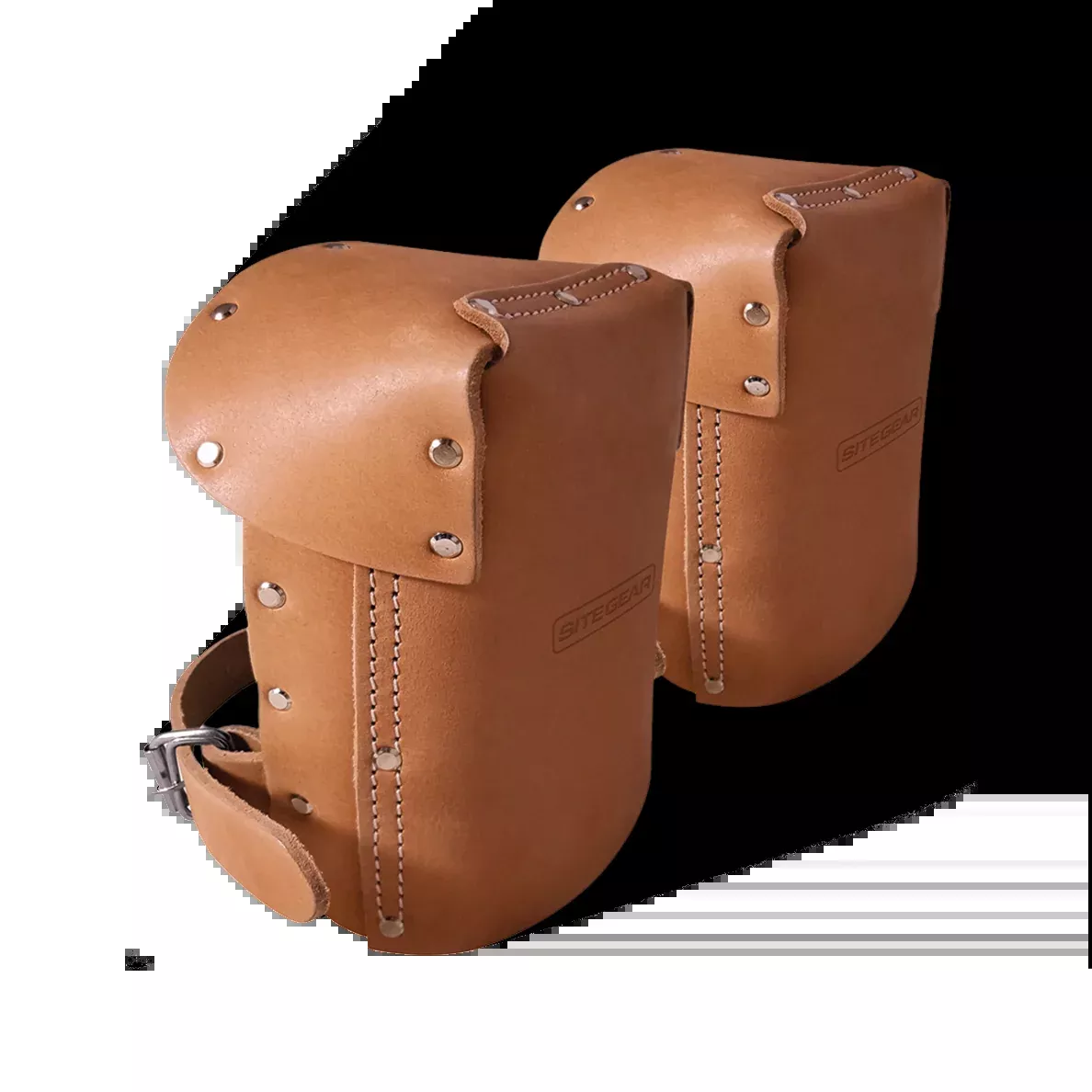 Padded Leather Knee Pads with Adjustable Strap