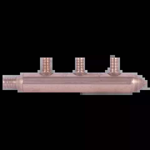 SharkBite 3/4 in. x 1/2 in. PEX-B Crimp Copper 3-Port Closed Manifold