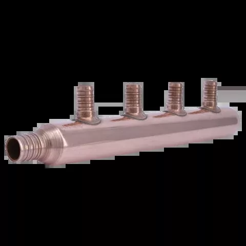 SharkBite 3/4 in. x 1/2 in. PEX-B Crimp Copper 4-Port Closed Manifold