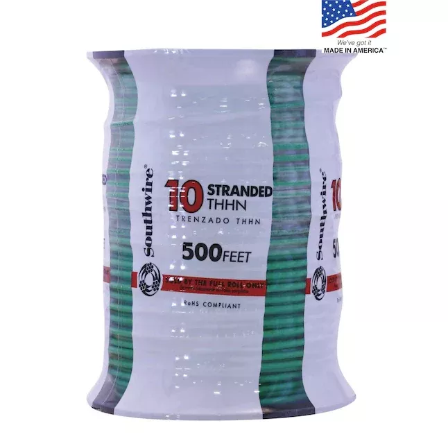 Southwire 500-ft 10-AWG Stranded Green Copper THHN Wire