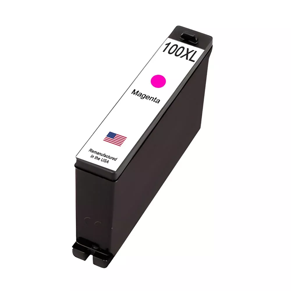 U.S. Remanufactured for Lexmark #100XL 14N1094 Magenta Ink Cartridge High Yield